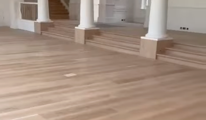 Engineered oak flooring fitted at the Hampton Court Pavilion - E157UF